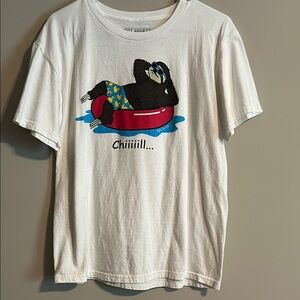 White Graphic T-Shirt with Sloth Print - Chillll